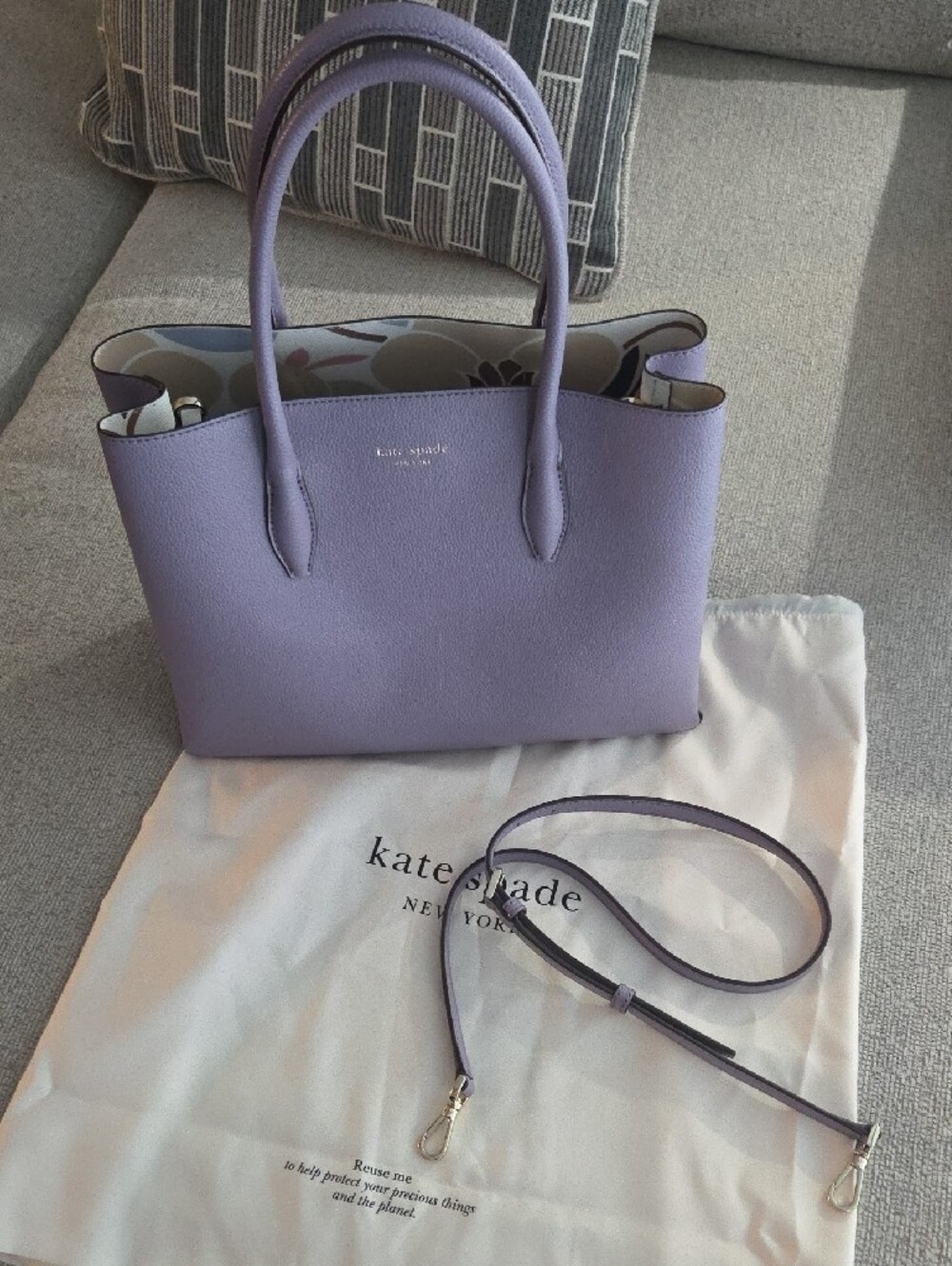 kate spade Purple Pebbled Leather Tote